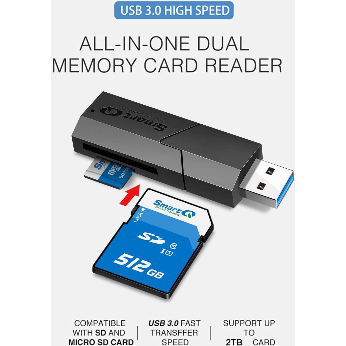 Lector de Tarjetas USB 3.0 SmartQ C307 Portátil 2-en-1