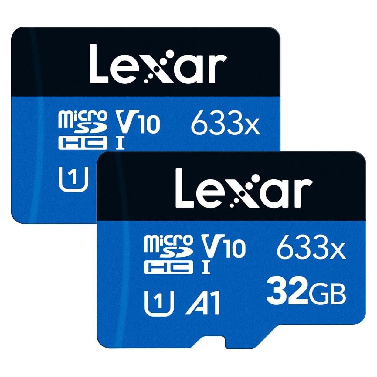 Lexar 32GB Tarjeta microSDHC UHS-I 633x con adaptador SD