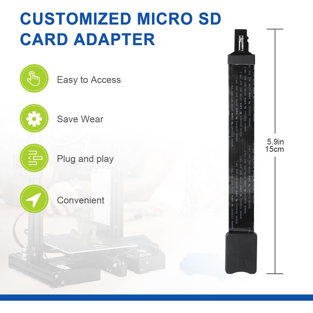 Cable Adaptador Extensión Micro SD LANMU 15cm para Impresoras 3D
