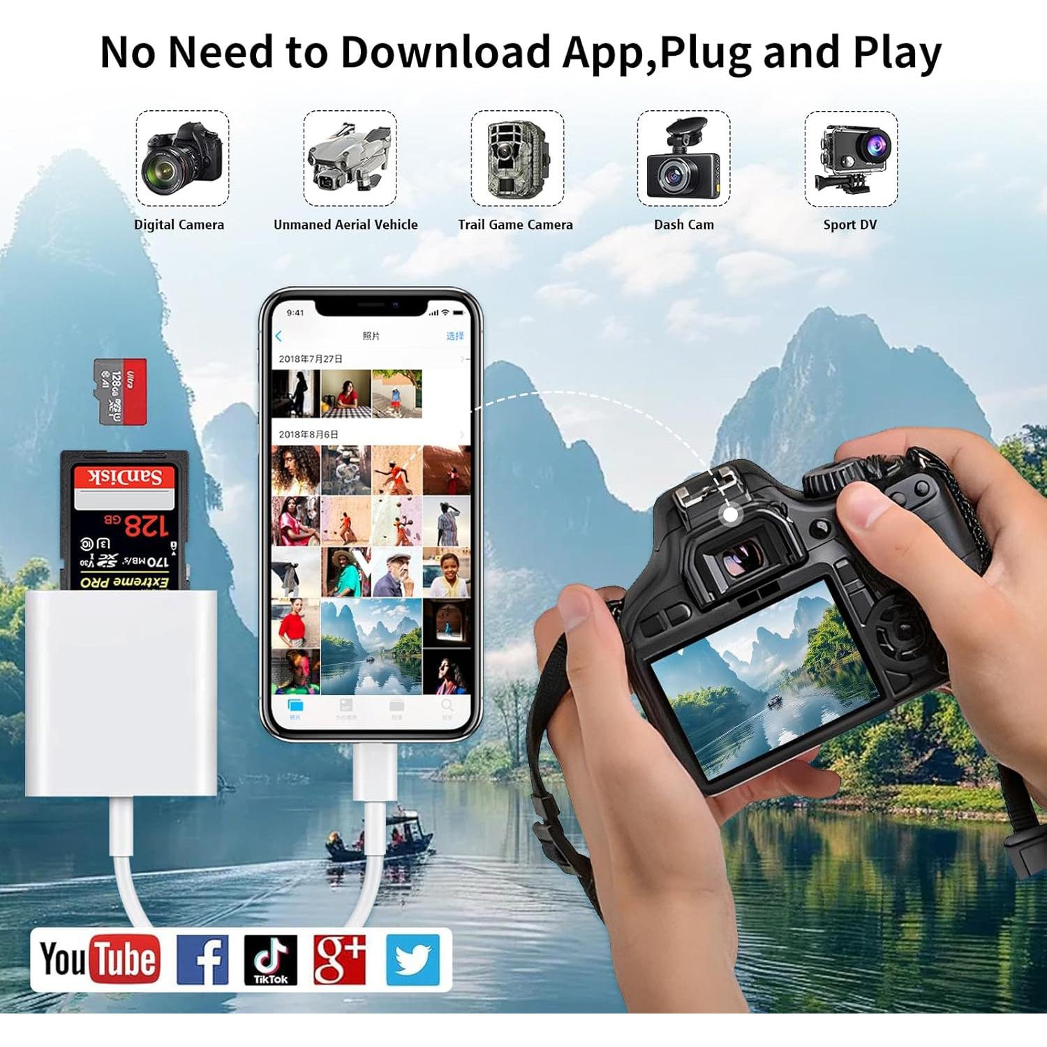 Lector de Tarjetas SD USB C DERSUR para iPhone 15/16 y Mac