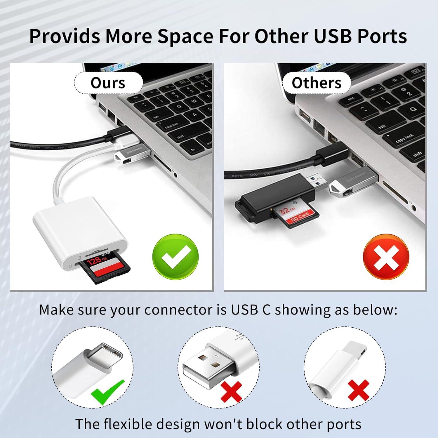 Lector de Tarjetas SD USB C DERSUR para iPhone 15/16 y Mac