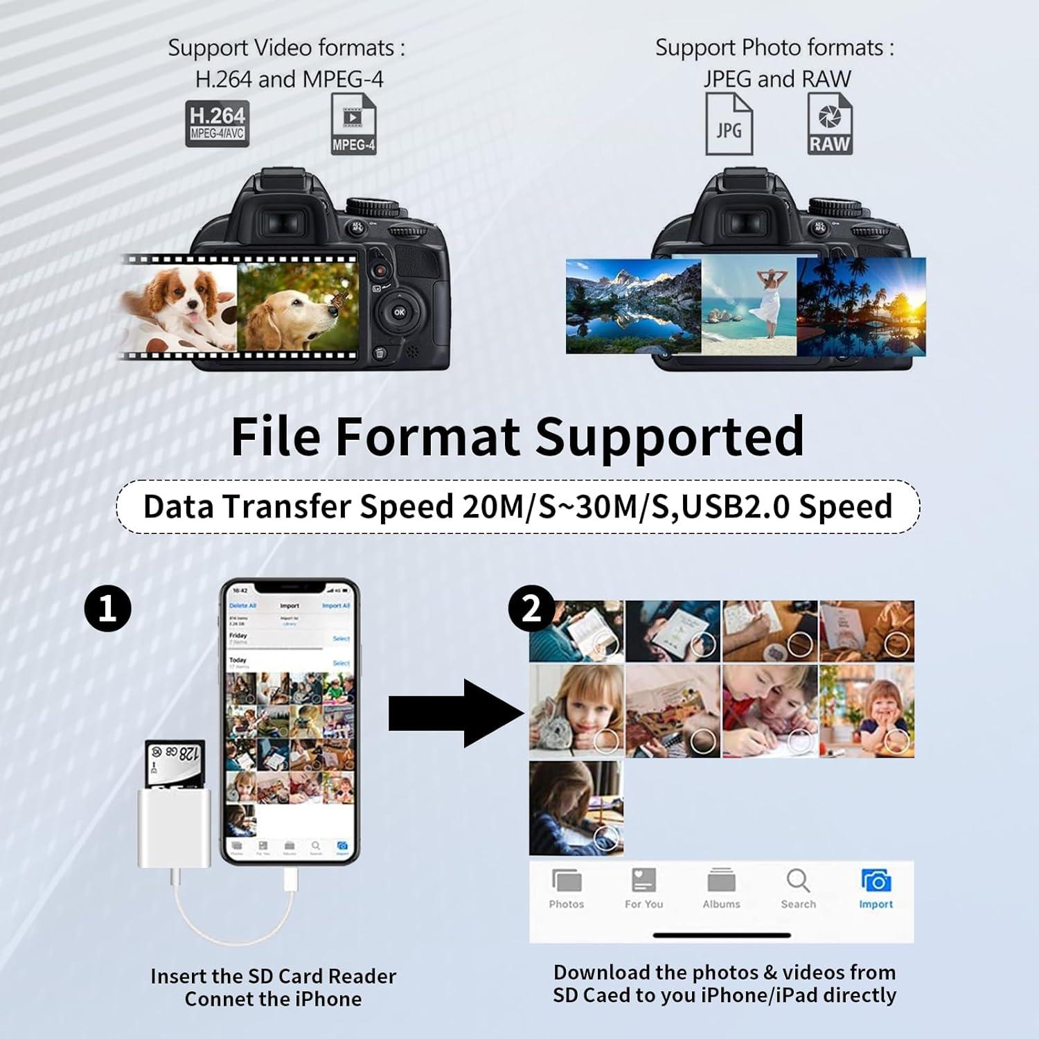 Lector de Tarjetas SD USB C DERSUR para iPhone 15/16 y Mac