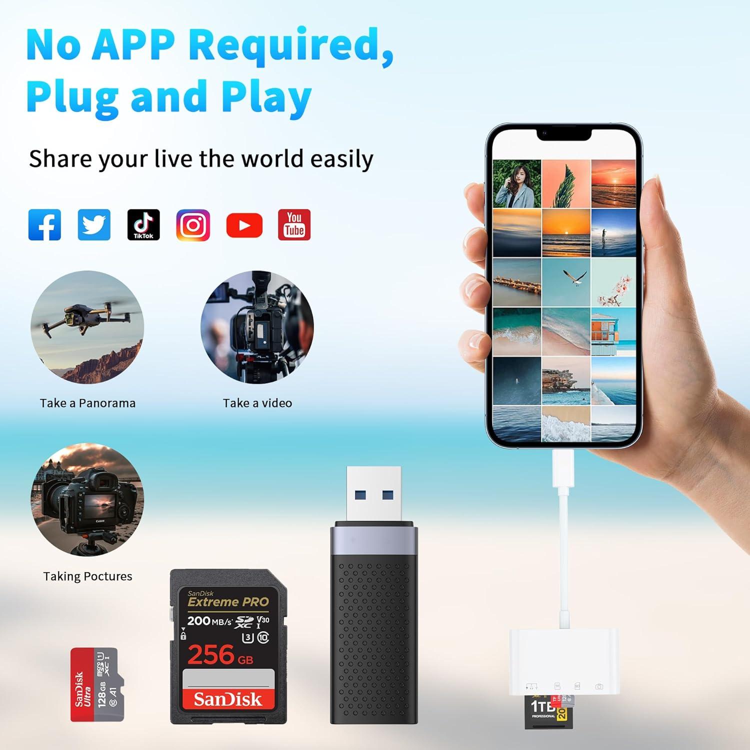 Lector de Tarjetas SD USB C Rocketek para iPhone 15/16