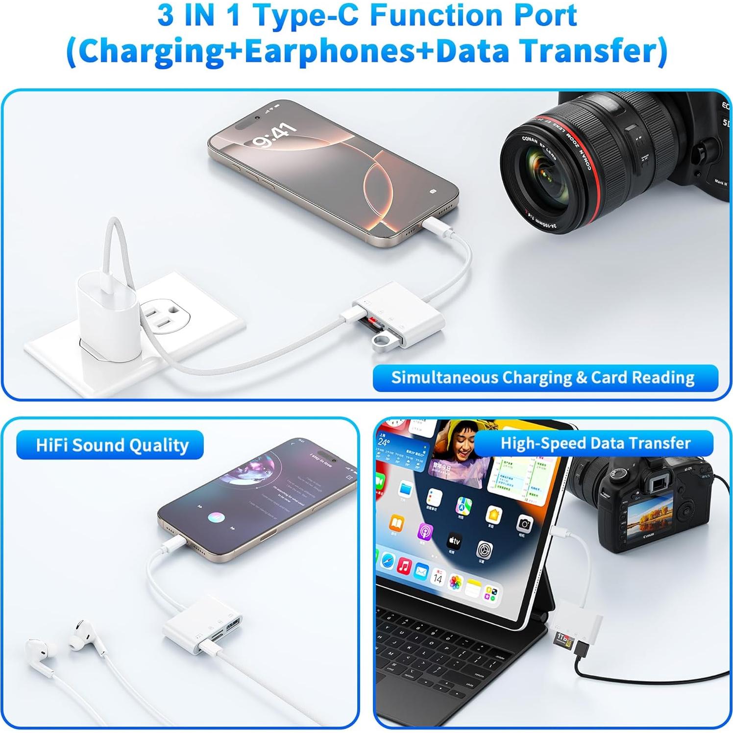 Lector de Tarjetas SD USB C Rocketek para iPhone 15/16