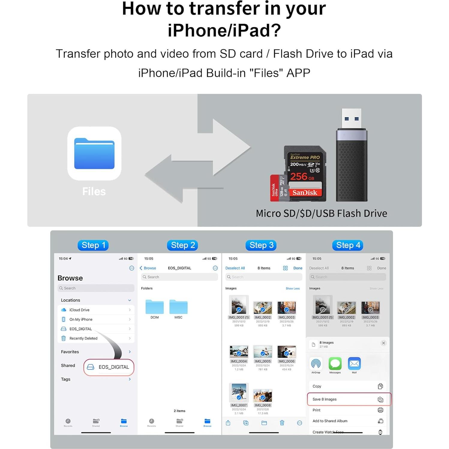 Lector de Tarjetas SD USB C Rocketek para iPhone 15/16