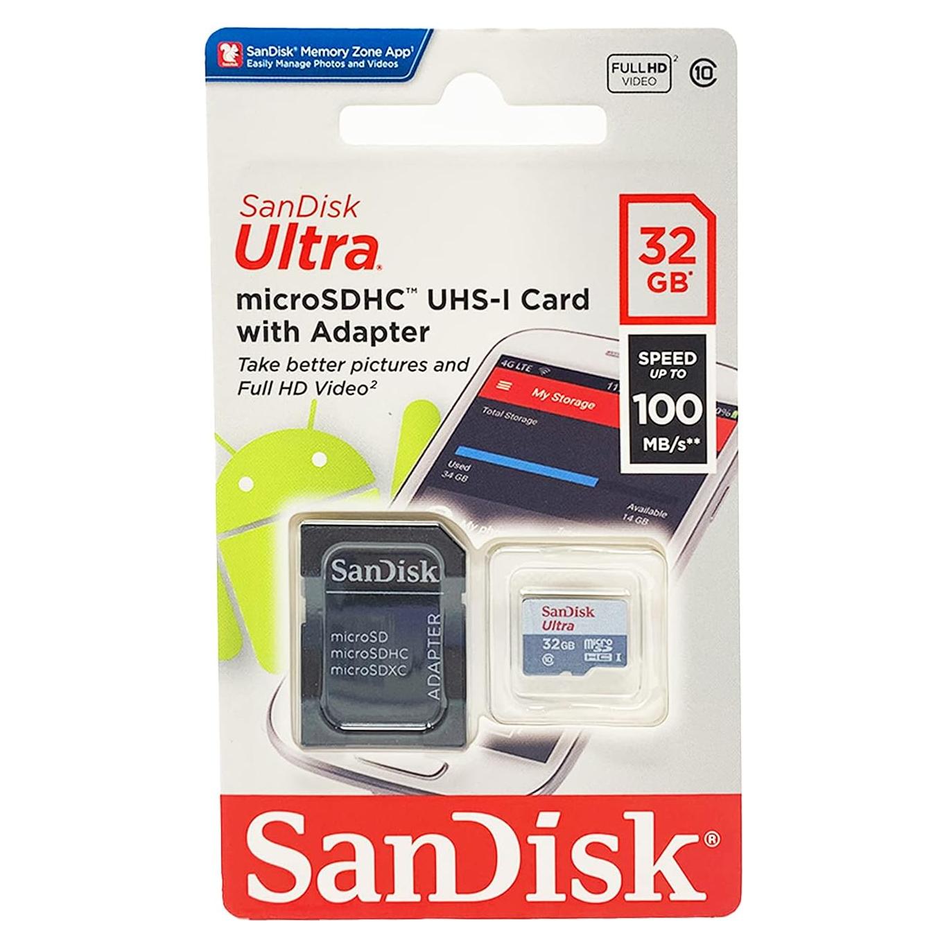 Tarjeta microSD SanDisk Ultra 32GB UHS-I Clase 10 Plata