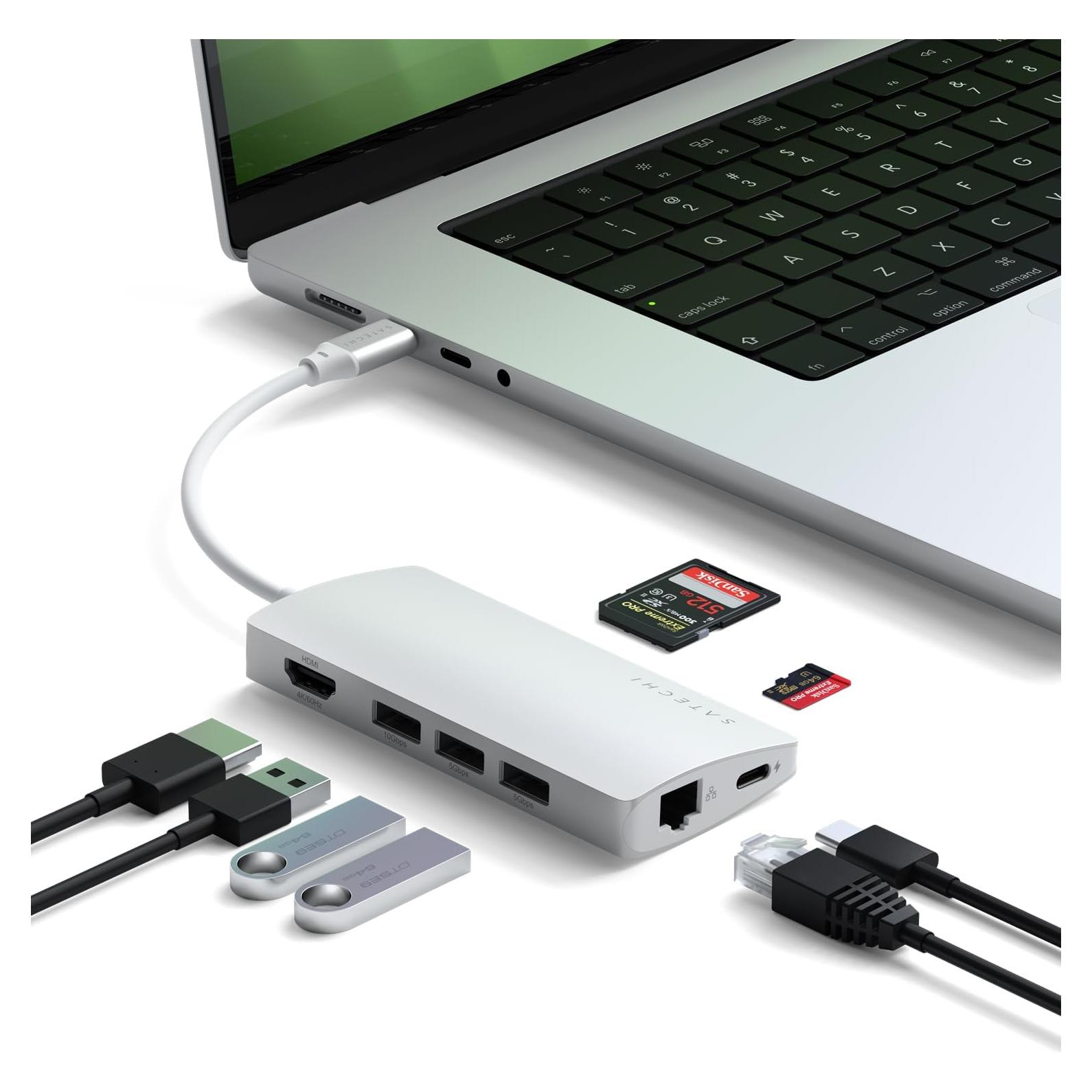 Adaptador Multiport USB-C Satechi V2 8 en 1 4K HDMI 115W