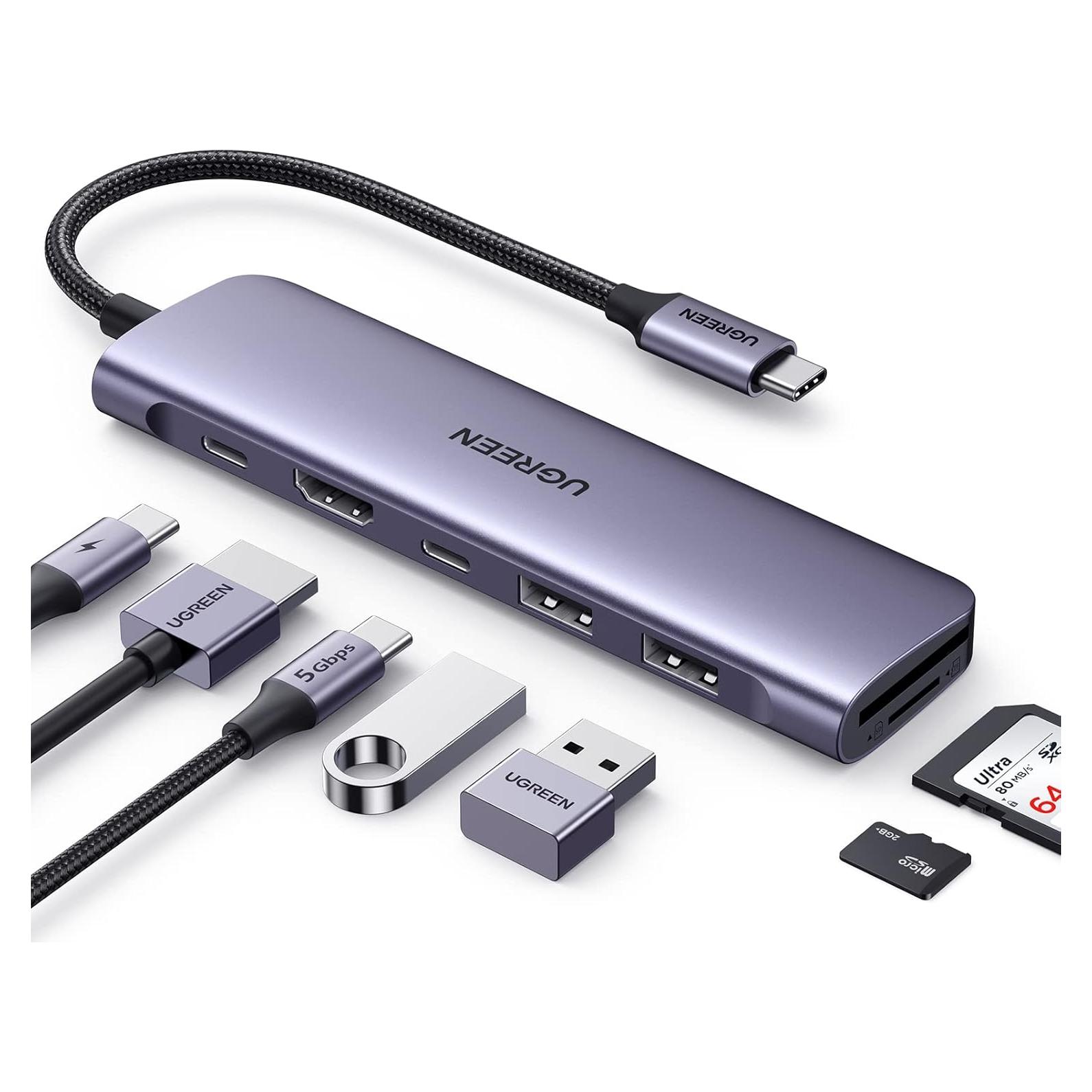 Hub USB C UGREEN Revodok 7 en 1 4K HDMI Carga 100W