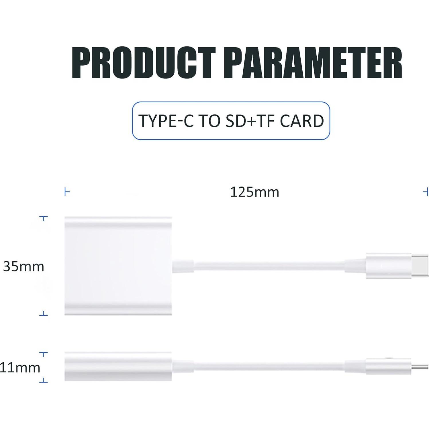 Lector de Tarjetas SD USB C LBSC - 2 Ranuras, Compatible iPhone/iPad