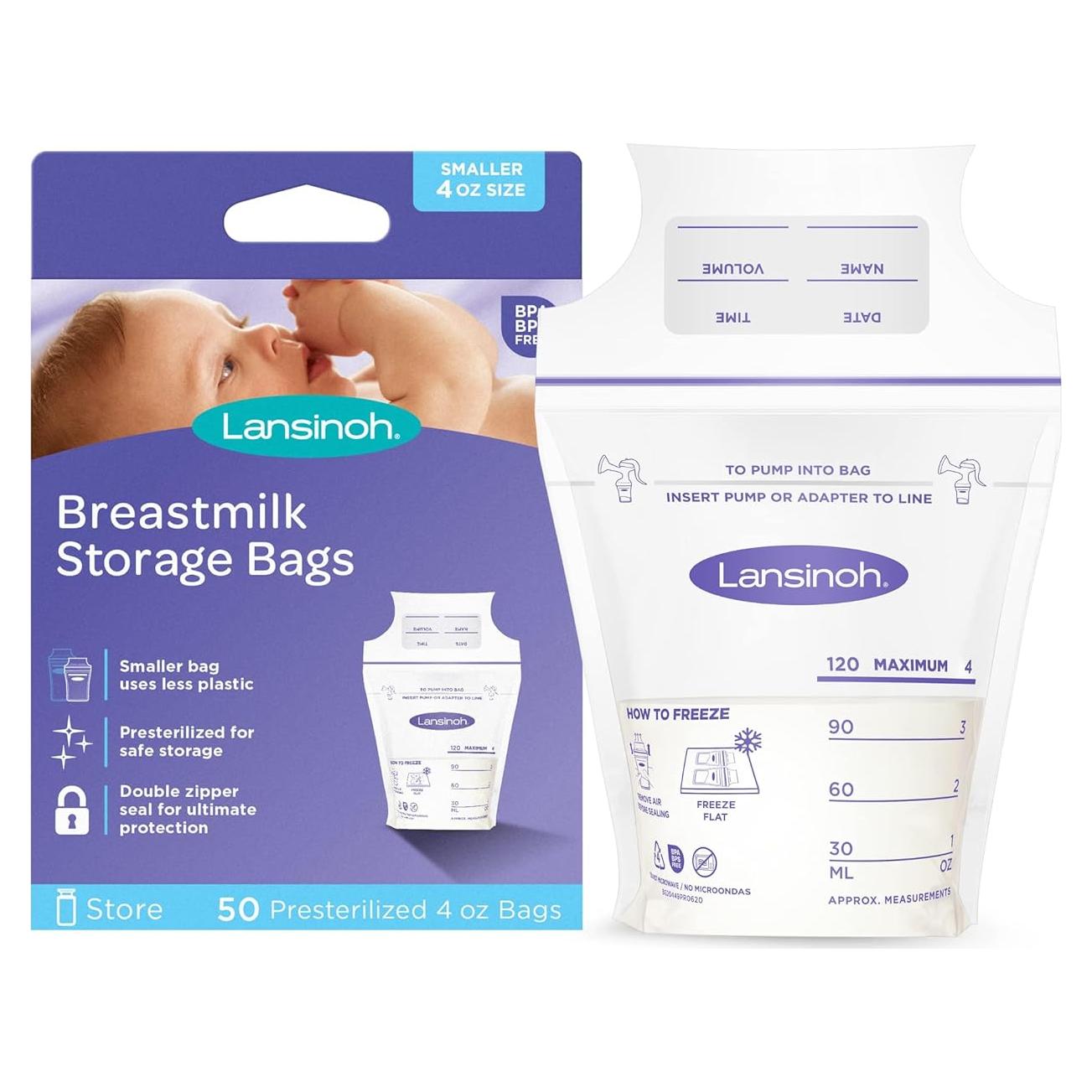 Bolsas de Almacenamiento de Leche Materna Lansinoh 50 Unidades 113ml