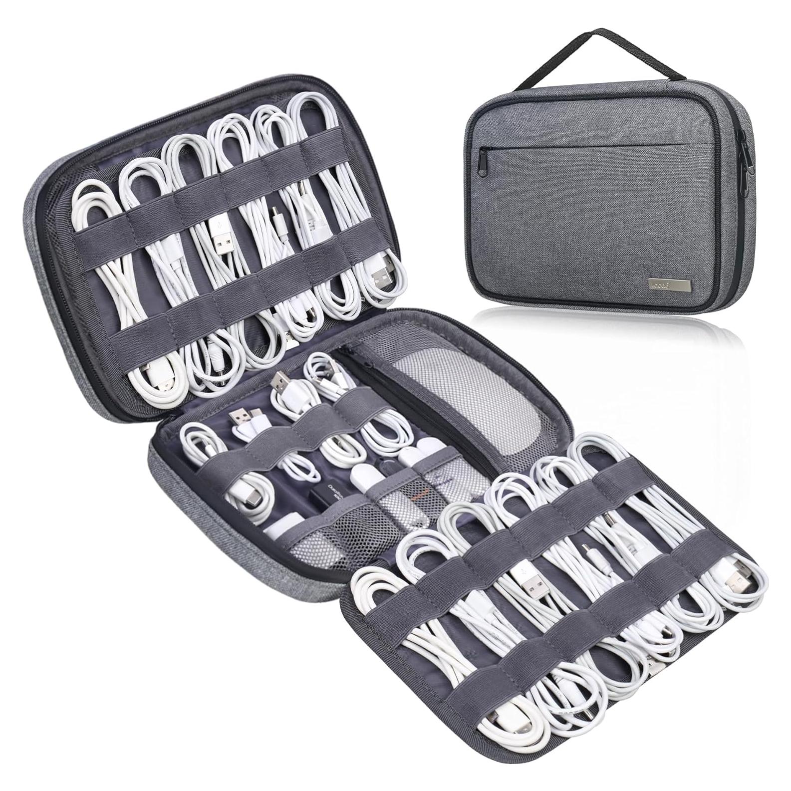 Organizador de Cables Lacdo Gris, Funda Portátil 6 Capas