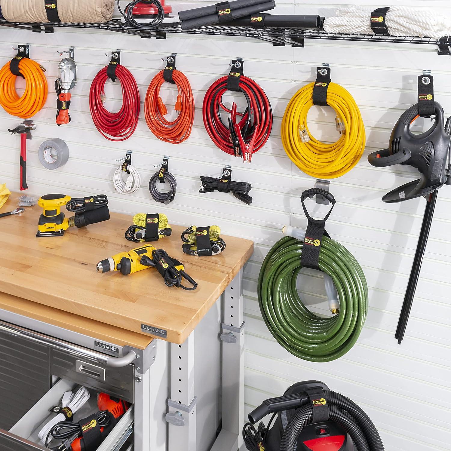 Paquete de Organización de Garaje Wrap-It Storage - 12 Correas de Almacenamiento