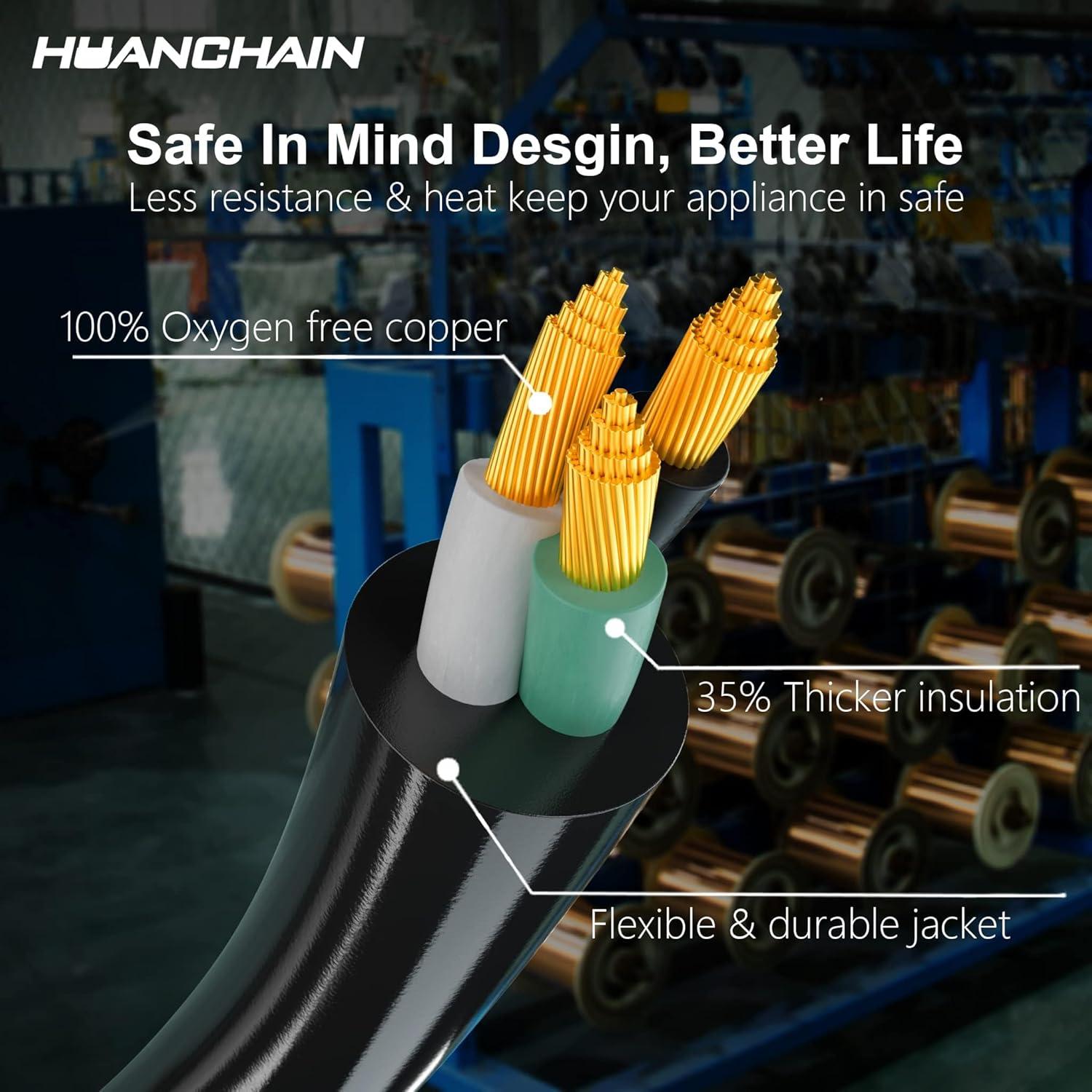 Cable de Extensión HUANCHAIN 1.22m 16AWG Impermeable 13A