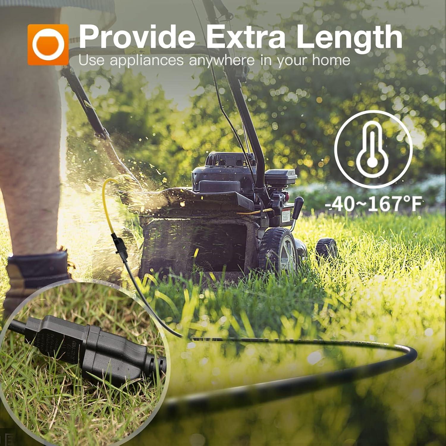 Cable de Extensión Exterior Addlon 7.62m 16AWG Impermeable Negro