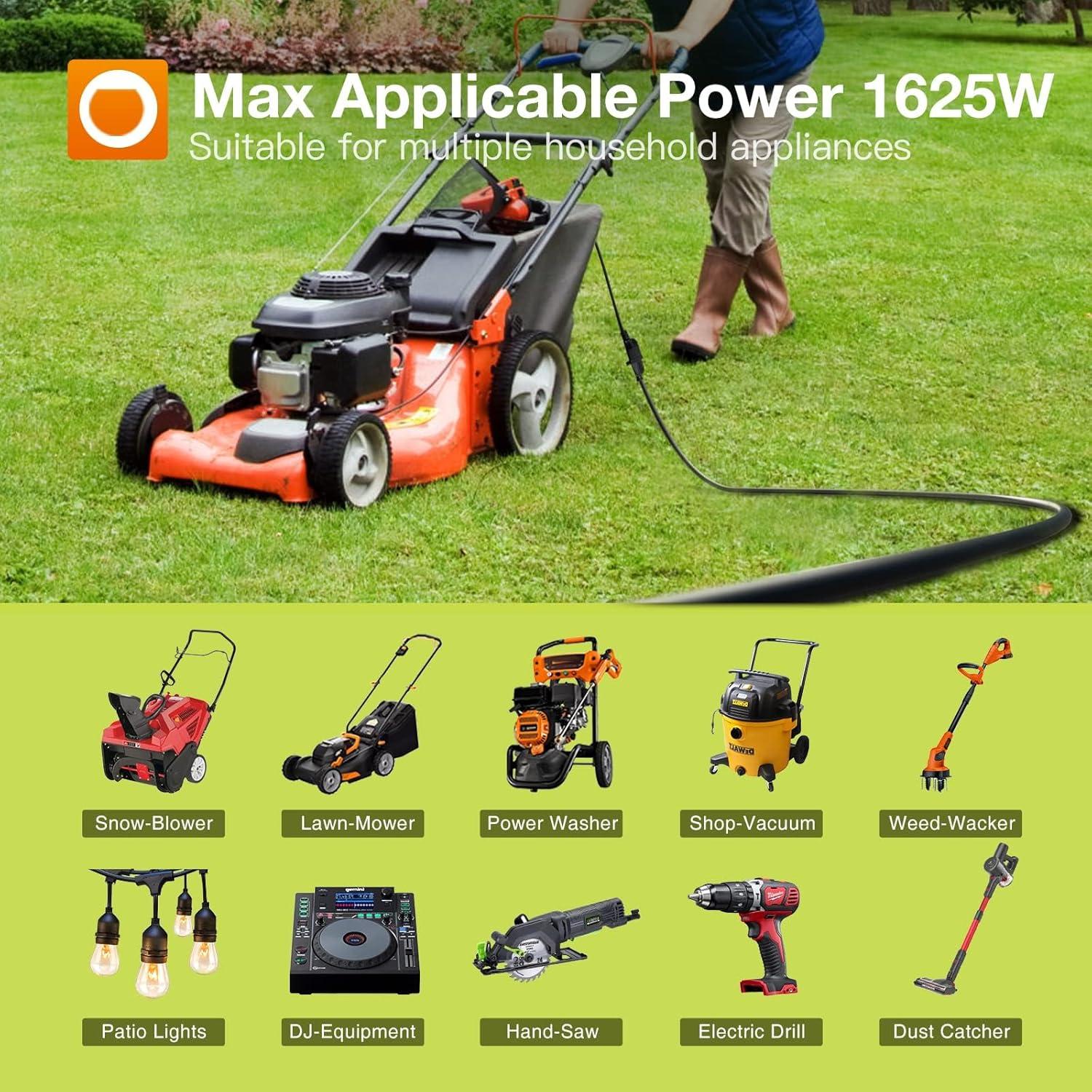 Cable de Extensión Exterior Addlon 7.62m 16AWG Impermeable Negro