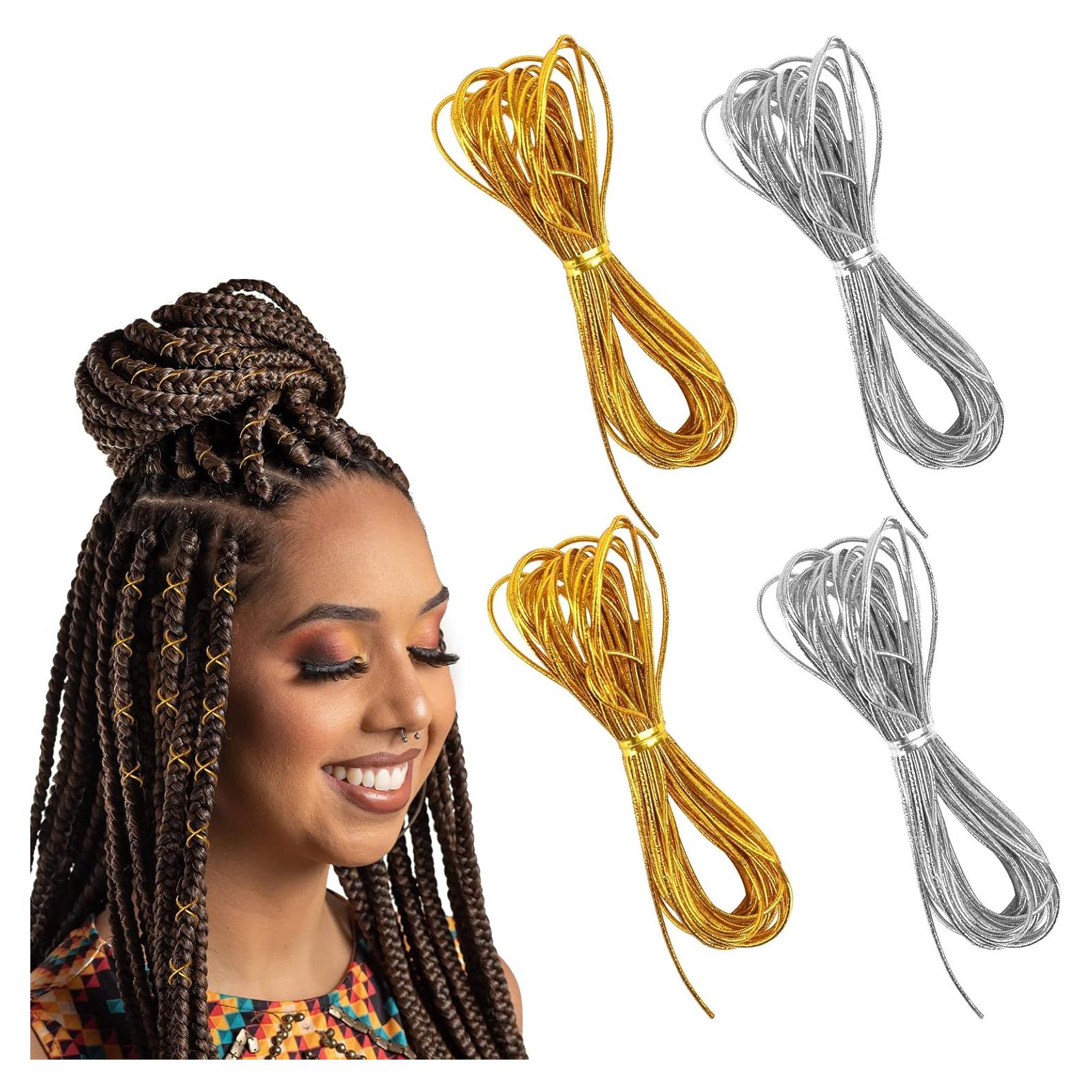 4 Cuerdas de Cabello Trenzado Sliverdew 5M Oro Plata