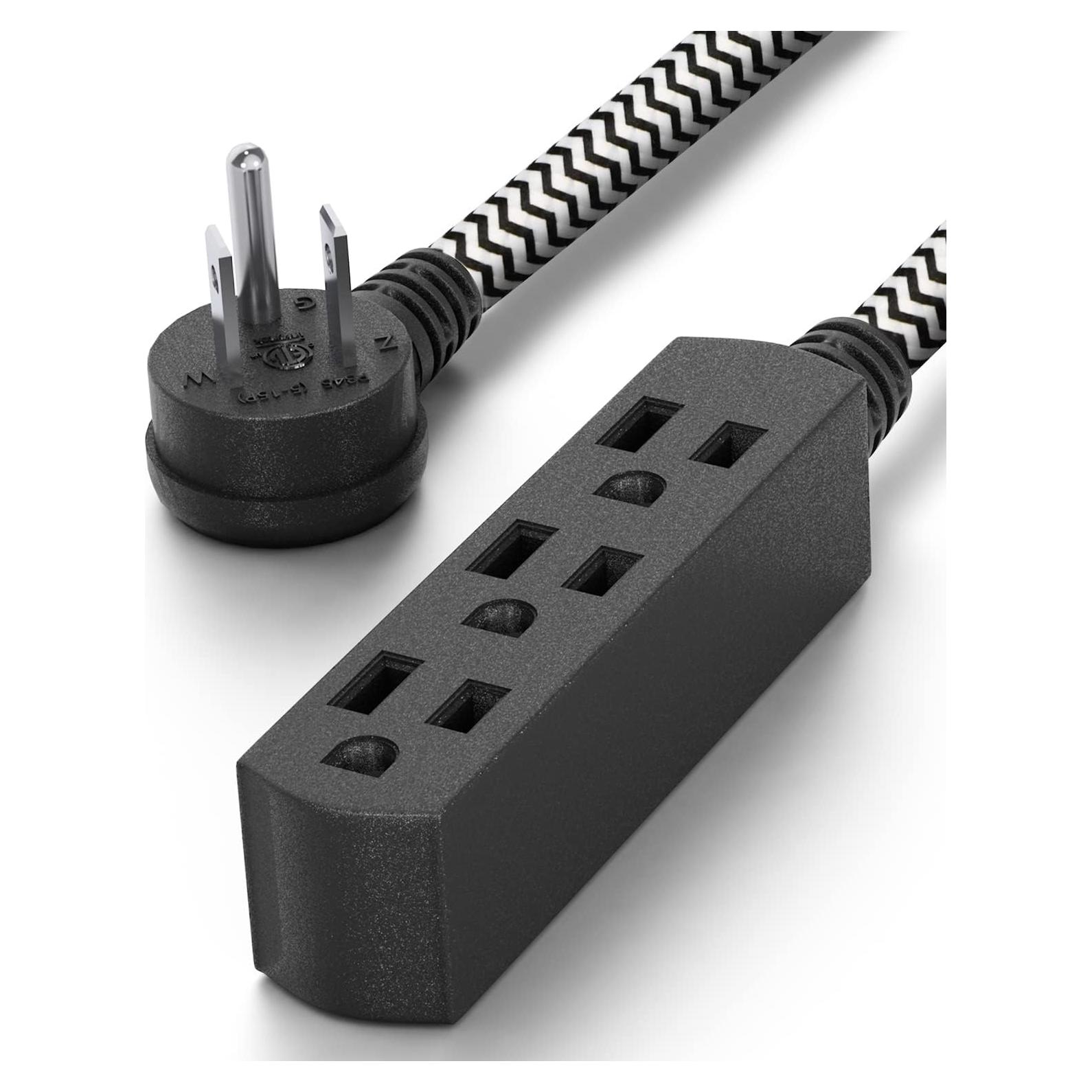 Cable de Extensión PLUGTUL 2.44m 3 Salidas 16 AWG Negro