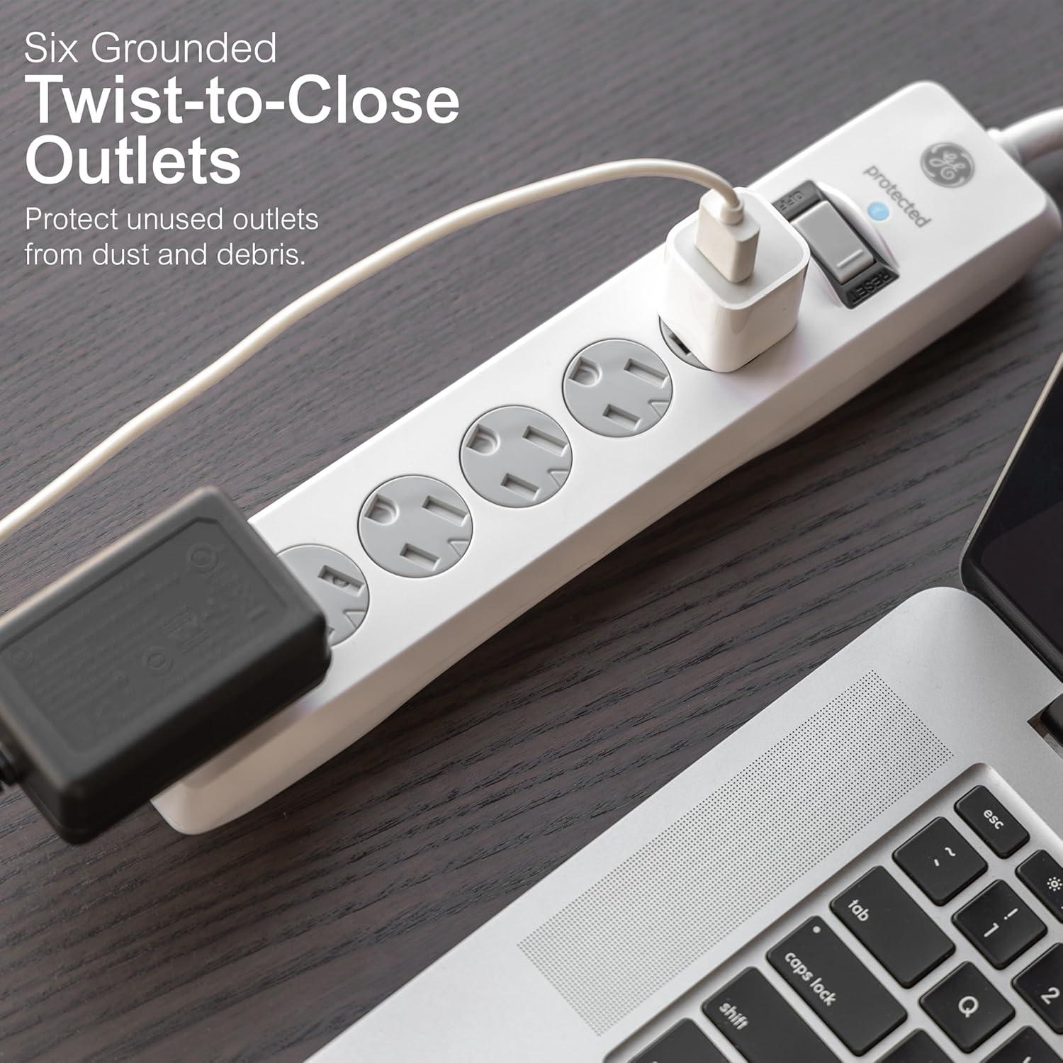 Protector contra sobretensiones GE 6 salidas 800 julios 1.22m