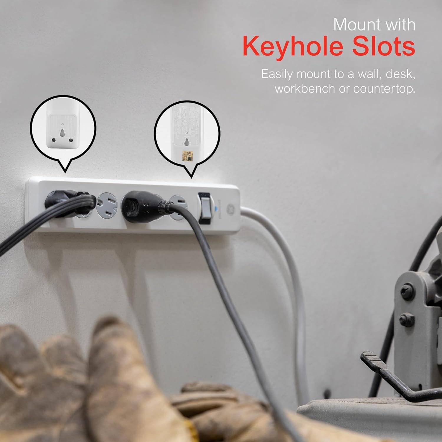 Protector contra sobretensiones GE 6 salidas 800 julios 1.22m