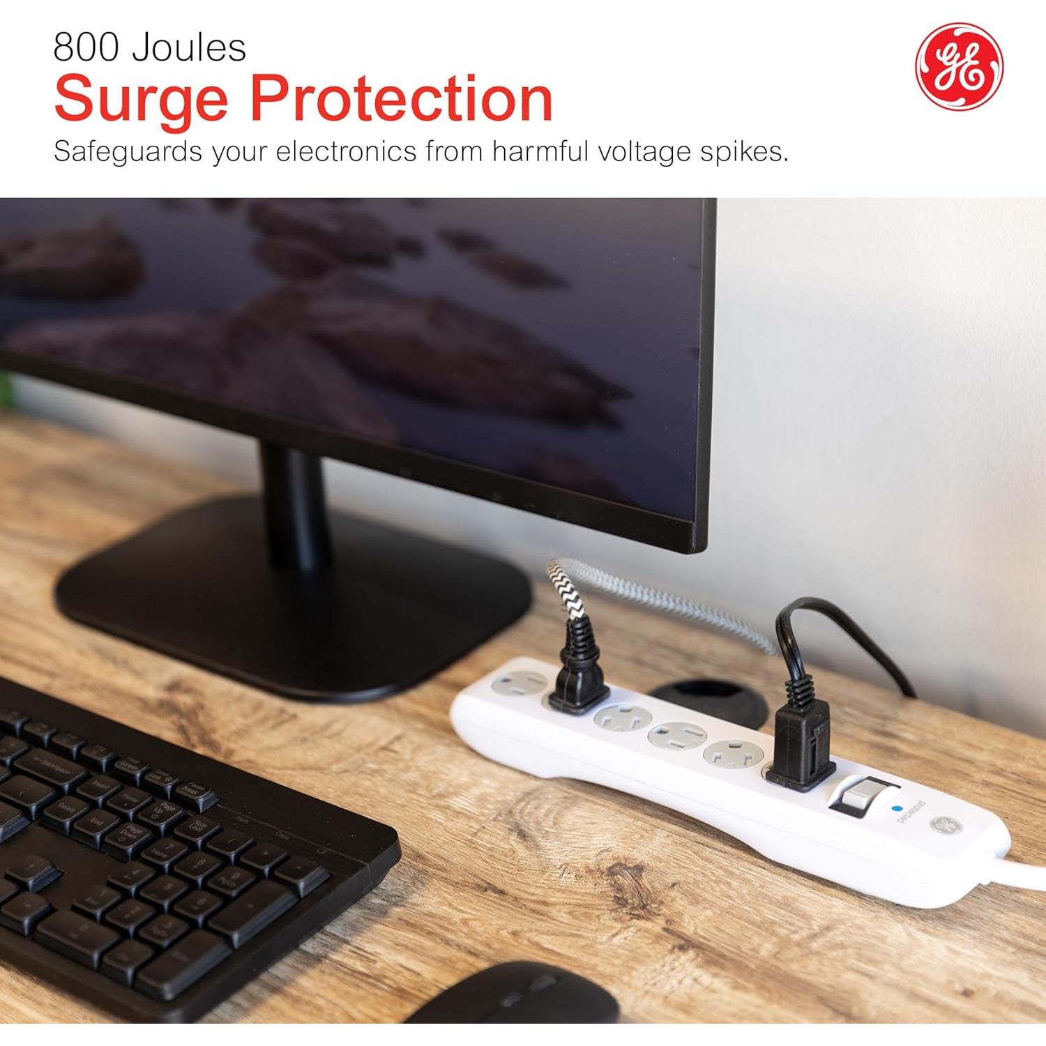 Protector contra sobretensiones GE 6 salidas 800 julios 1.22m