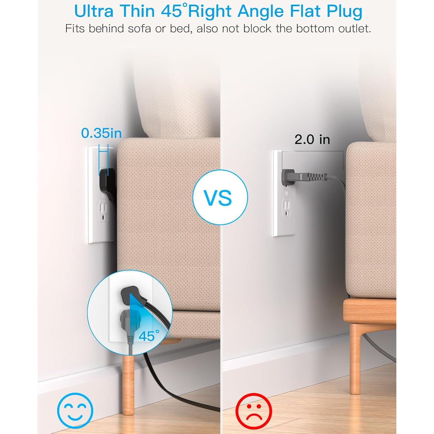 Regleta de Enchufe HANYCONY 8 Salidas y 4 USB-C 5 Pies