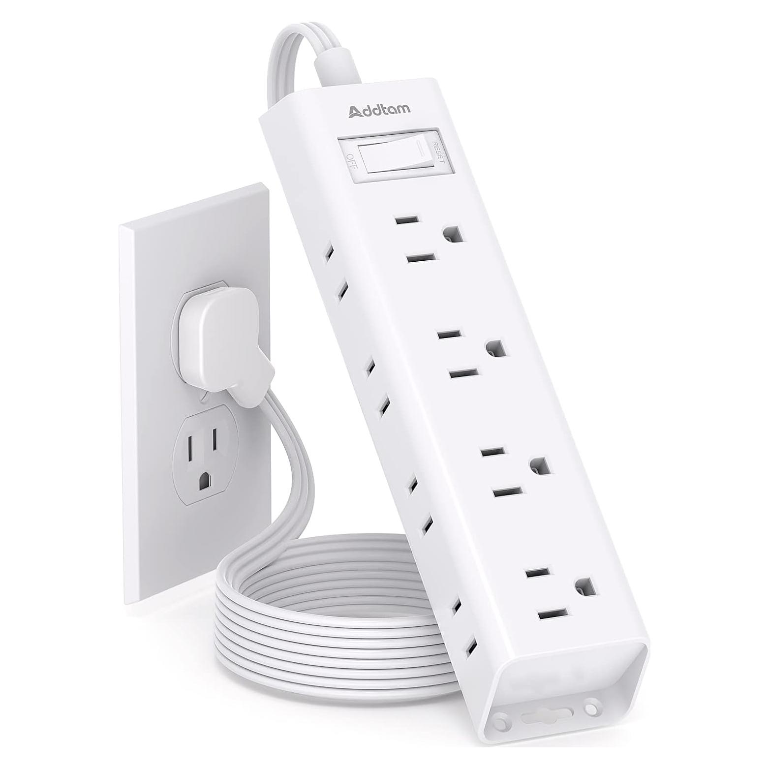 Regleta de Enchufes Plana Addtam 12 Salidas 1.52m Blanca