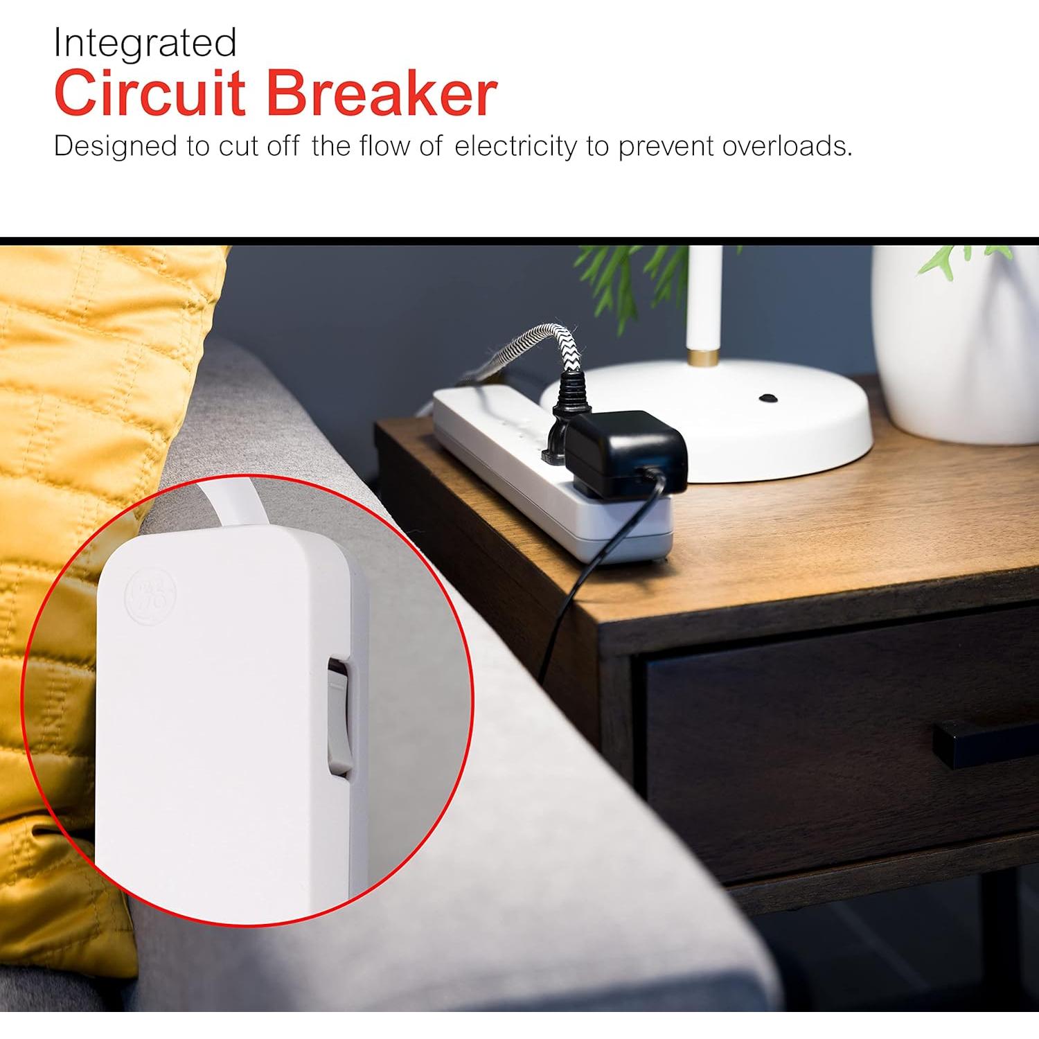 Protector Sobretensiones GE 6 Salidas 0.61 m Blanco 620 Joules