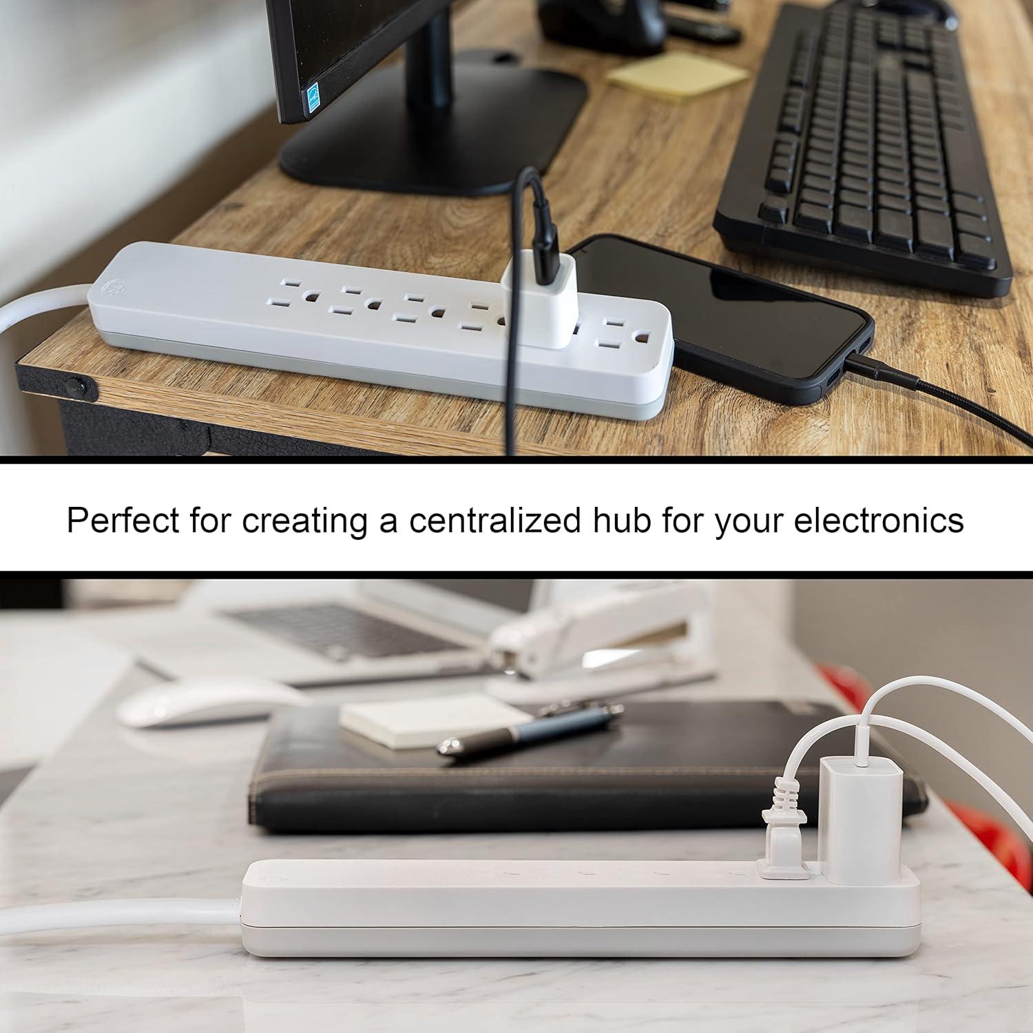 Protector Sobretensiones GE 6 Salidas 0.61 m Blanco 620 Joules