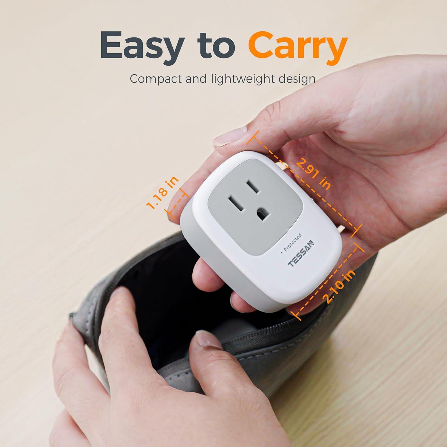 Protector de Sobretensión TESSAN 1050J 1875W Enchufe de Pared