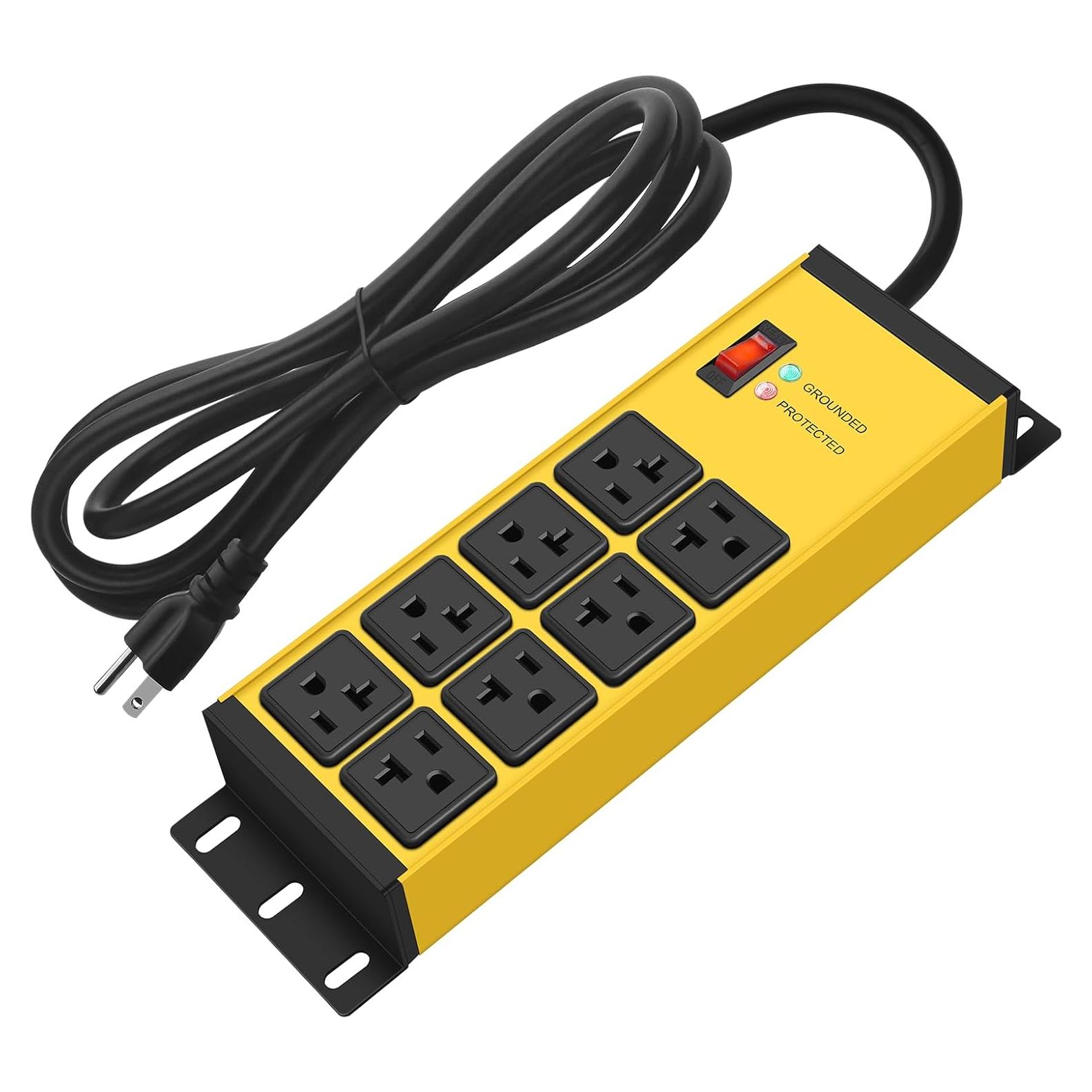 Tira de Poder Magnética CCCEI 8 Enchufes 20A 1.83m Amarillo