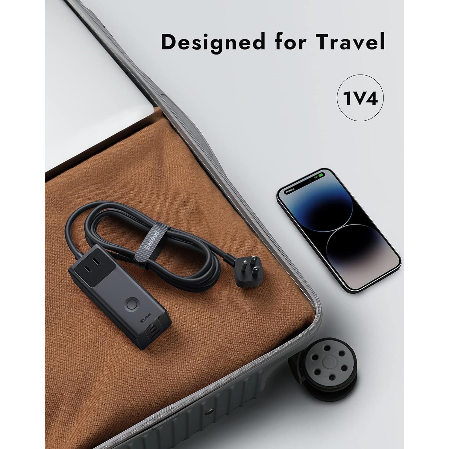 Baseus Regleta USB C 40W 6 en 1 con Protección 1200J