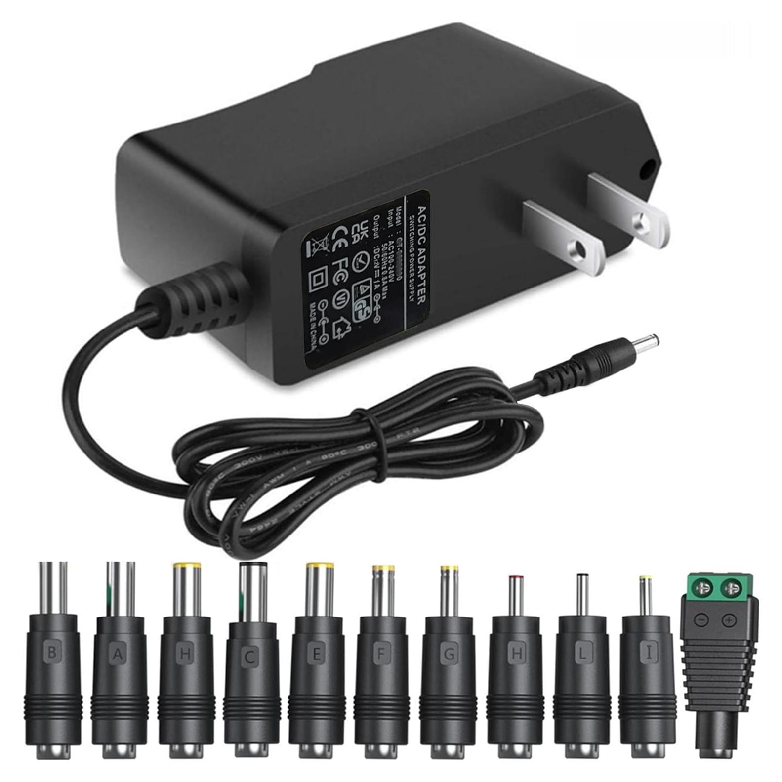 Fuente de Alimentación AC-DC 12V 1A GuanTing con 11 Conectores