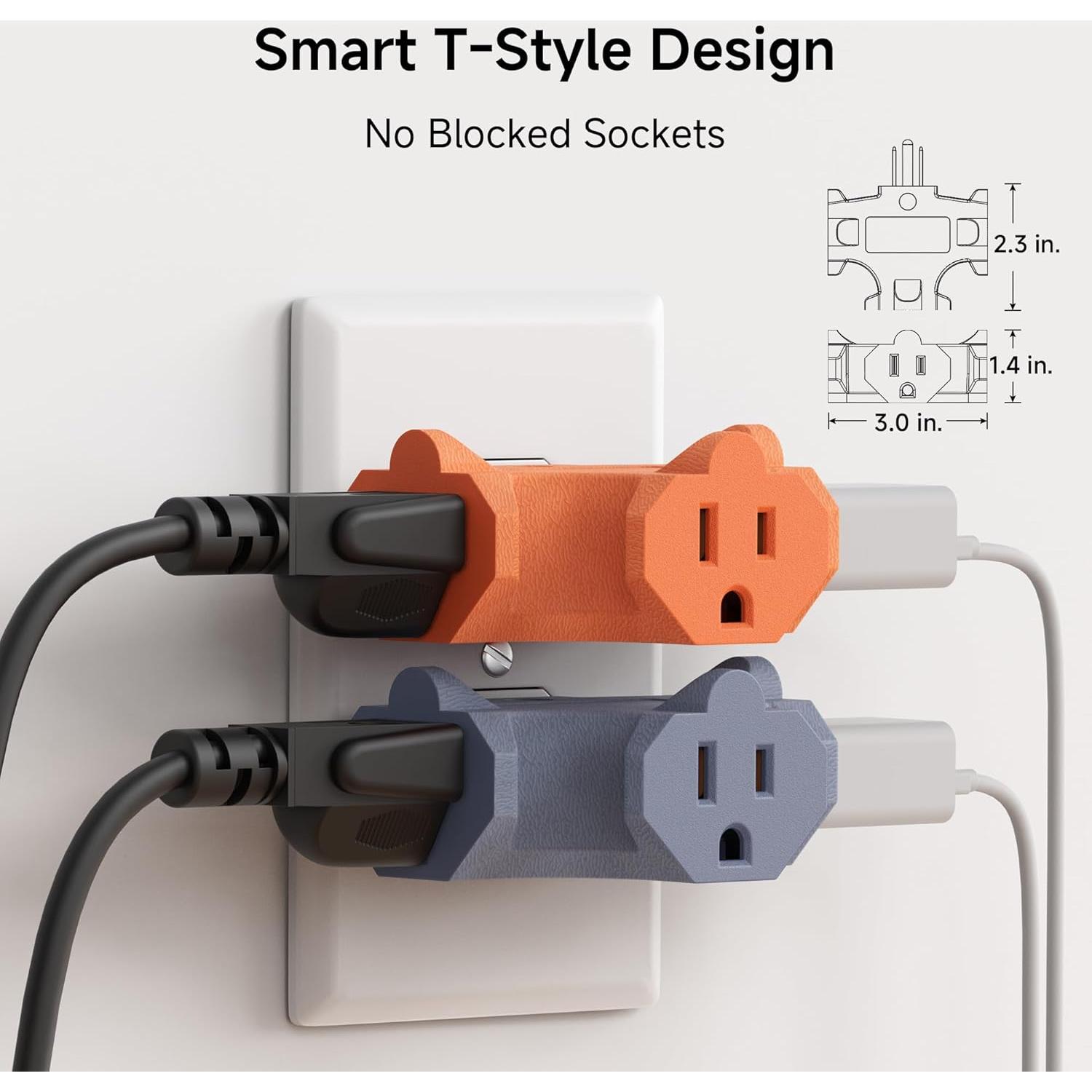 Adaptador de Enchufe de 3 Vías Cable Matters 15A 3-Pack