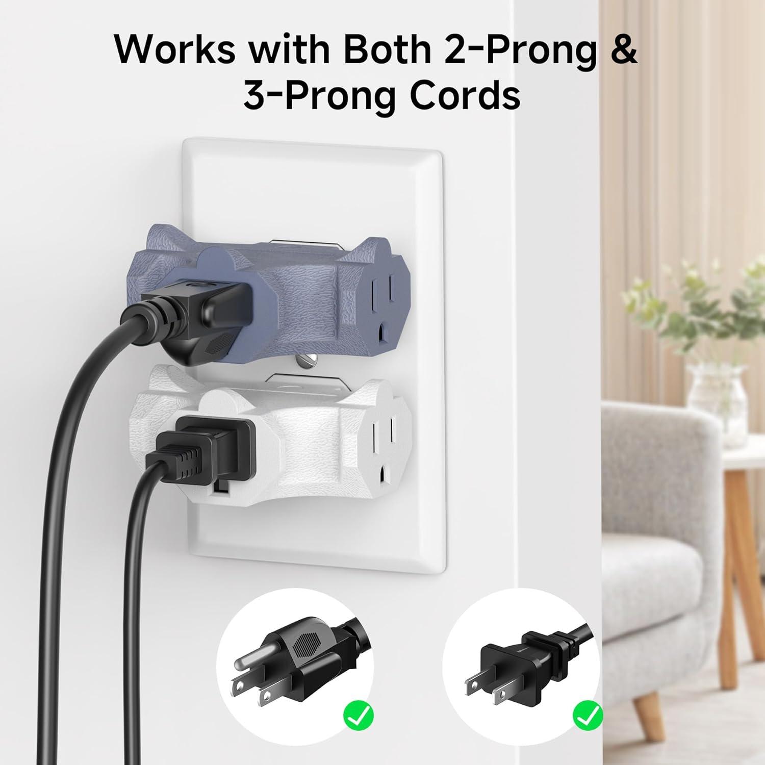 Adaptador de Enchufe de 3 Vías Cable Matters 15A 3-Pack