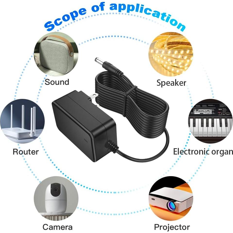 Fuente de Alimentación DC 12V 2A MTDZKJG Adaptador 24W 3m