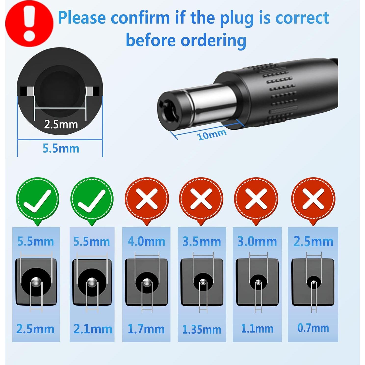 Fuente de Alimentación DC 12V 2A MTDZKJG Adaptador 24W 3m