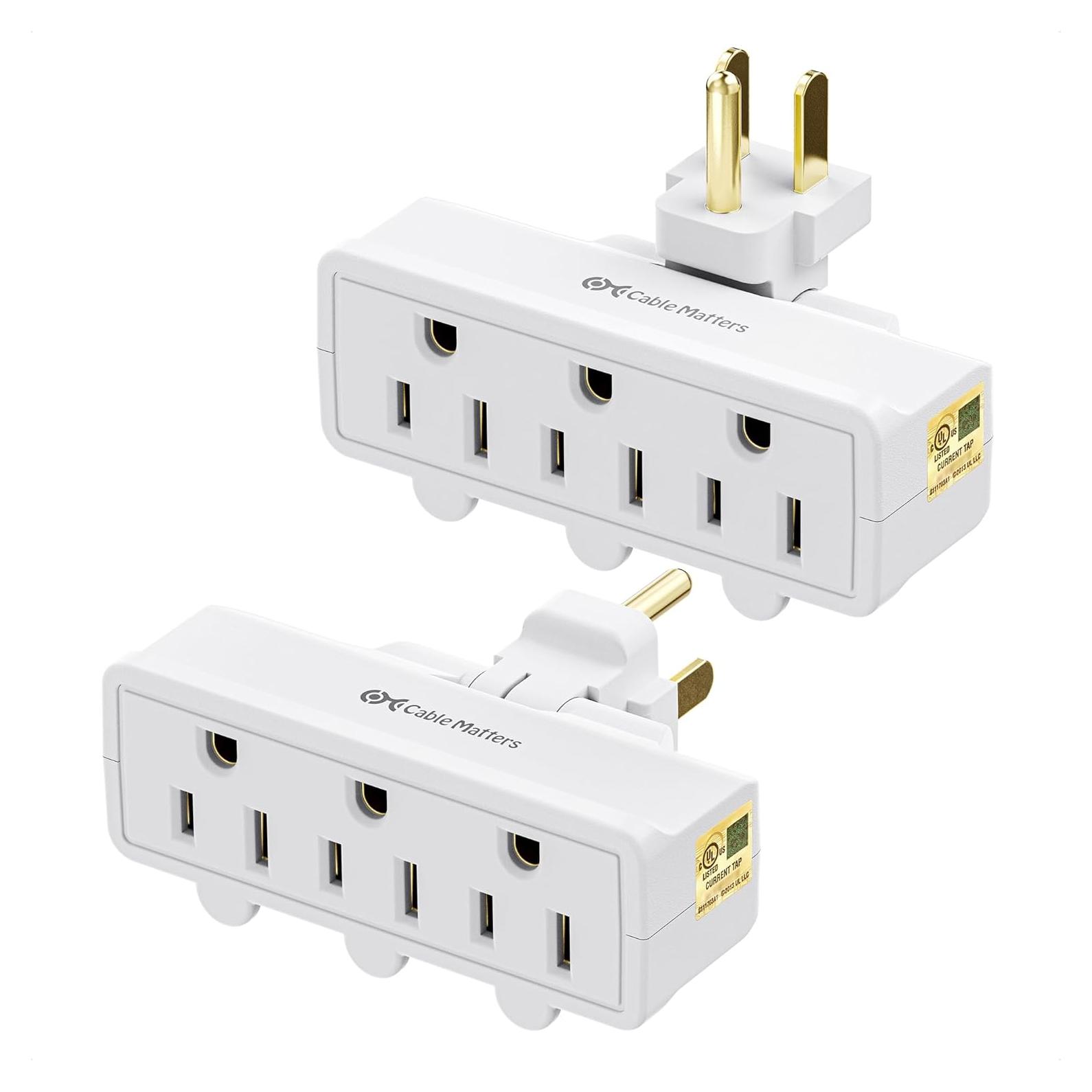 Adaptador de Pared Giratorio 3 Salidas Cable Matters Blanco