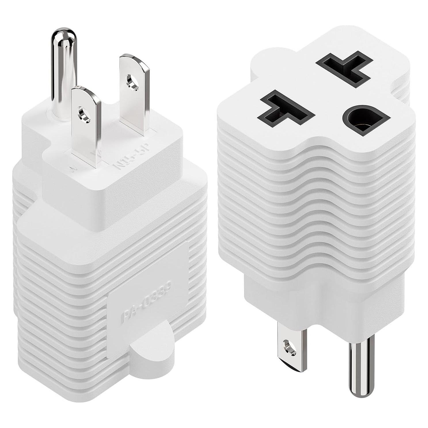 Adaptador de Enchufe CA 15A a 20A PluGrand 4 en 1 Blanco