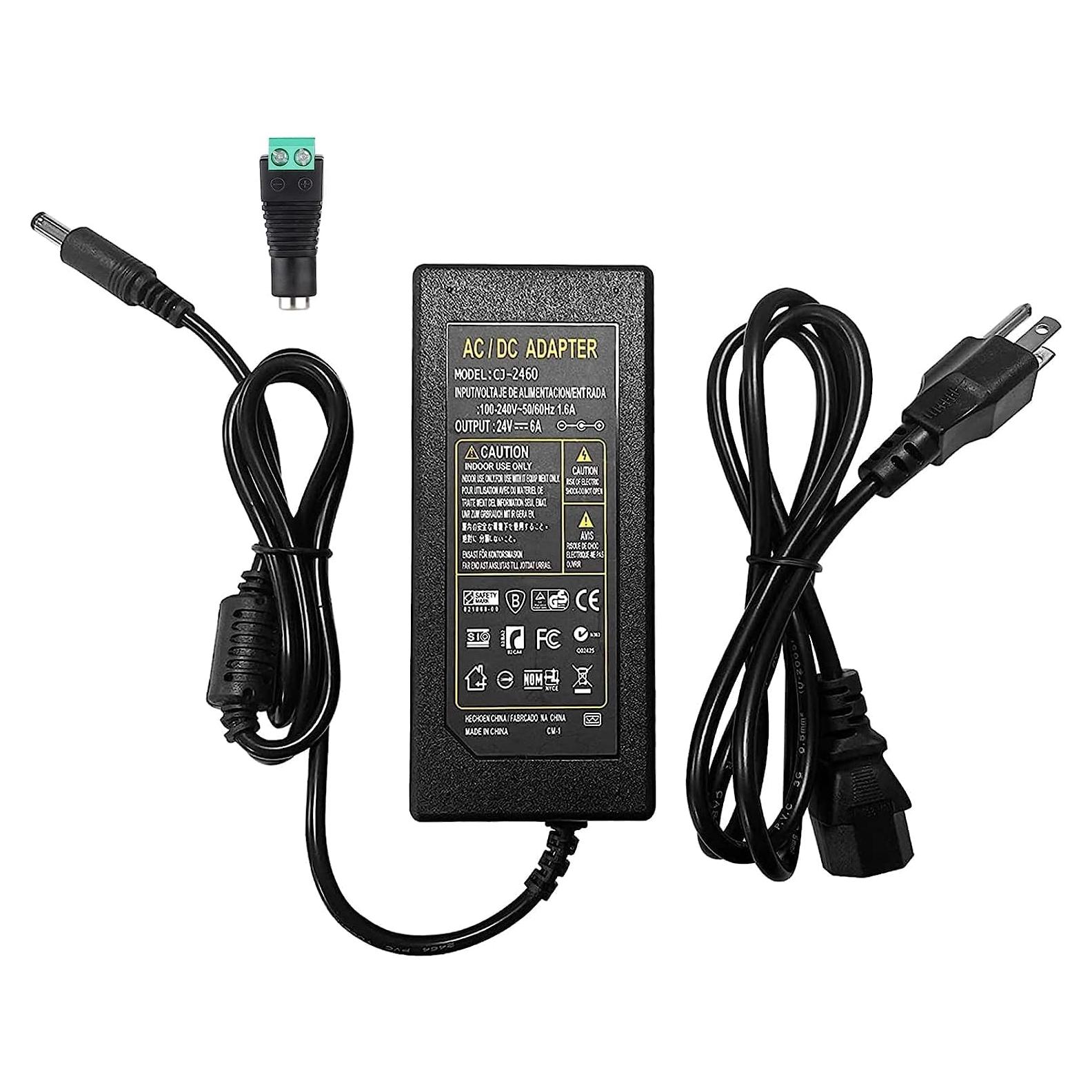 Adaptador de Alimentación AC 24V 6A Auplf para LED y CCTV