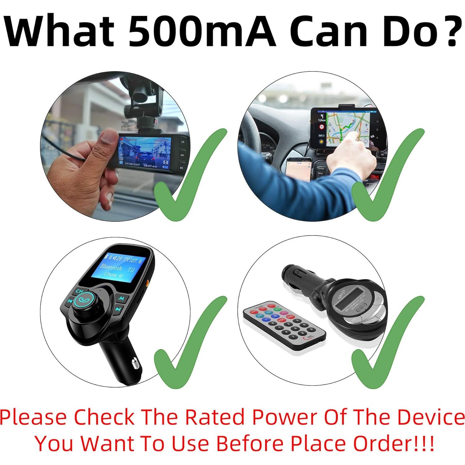 Adaptador Convertidor 110V CA a 12V CC iSaddle 500mA