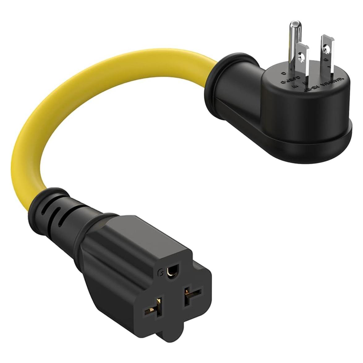 Cable adaptador 12AWG 1 pie Nema 15A a 20A ángulo recto