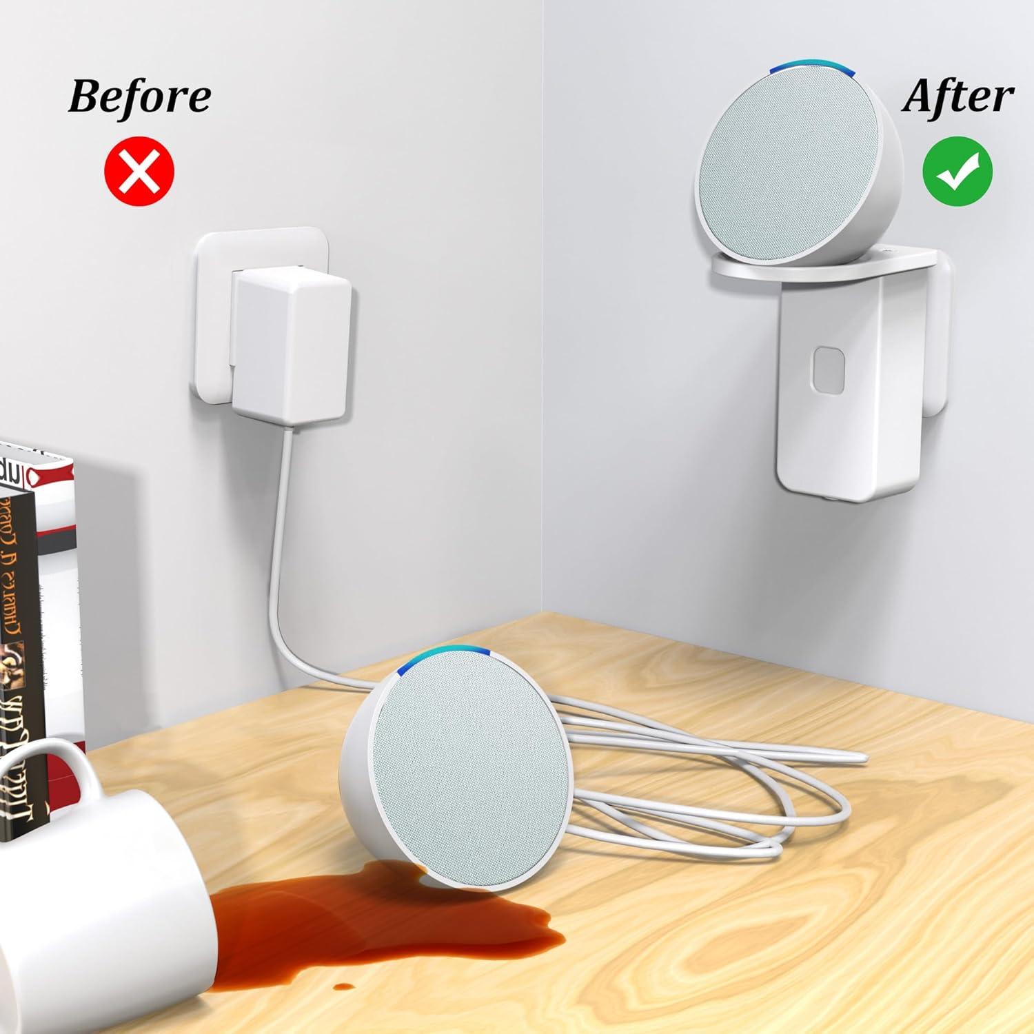 Soporte de Pared PlusAcc para Google Nest Mini y Pop - Blanco