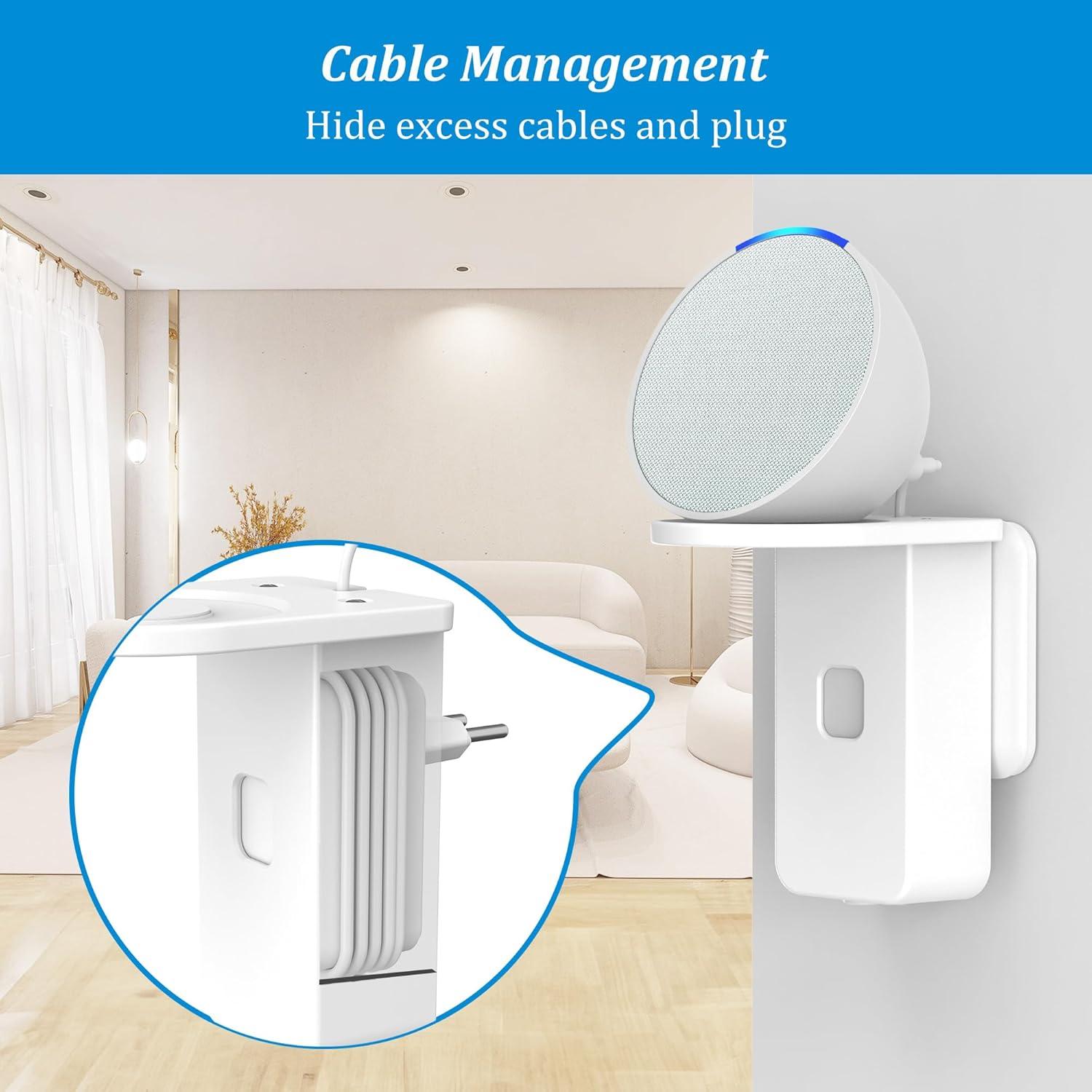 Soporte de Pared PlusAcc para Google Nest Mini y Pop - Blanco