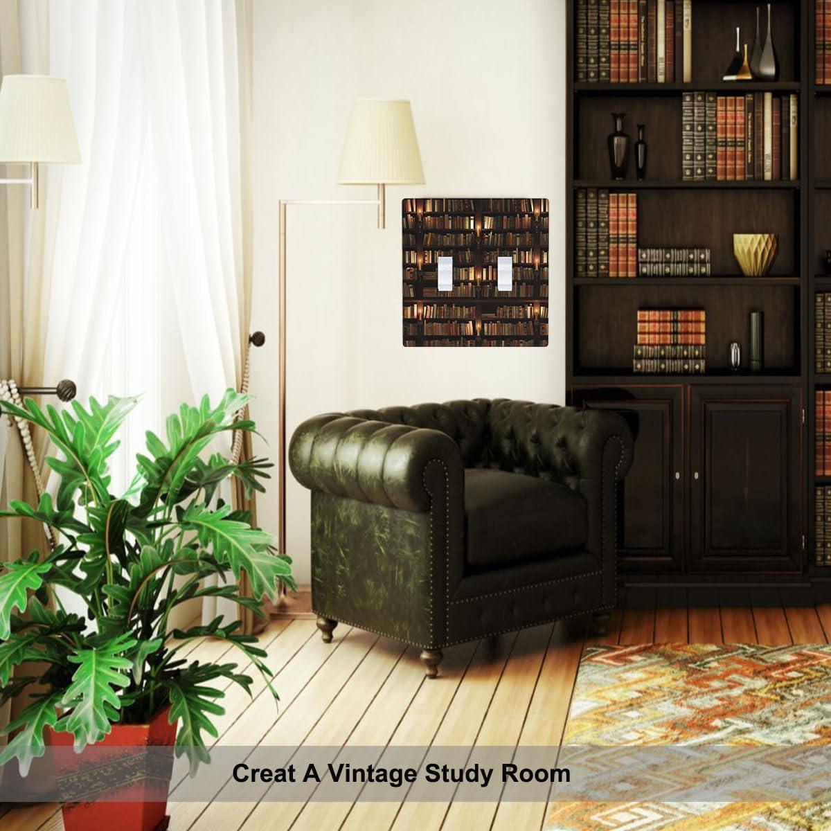 Placa de Pared Decorativa Doble Palanca Pznen Estante de Libros