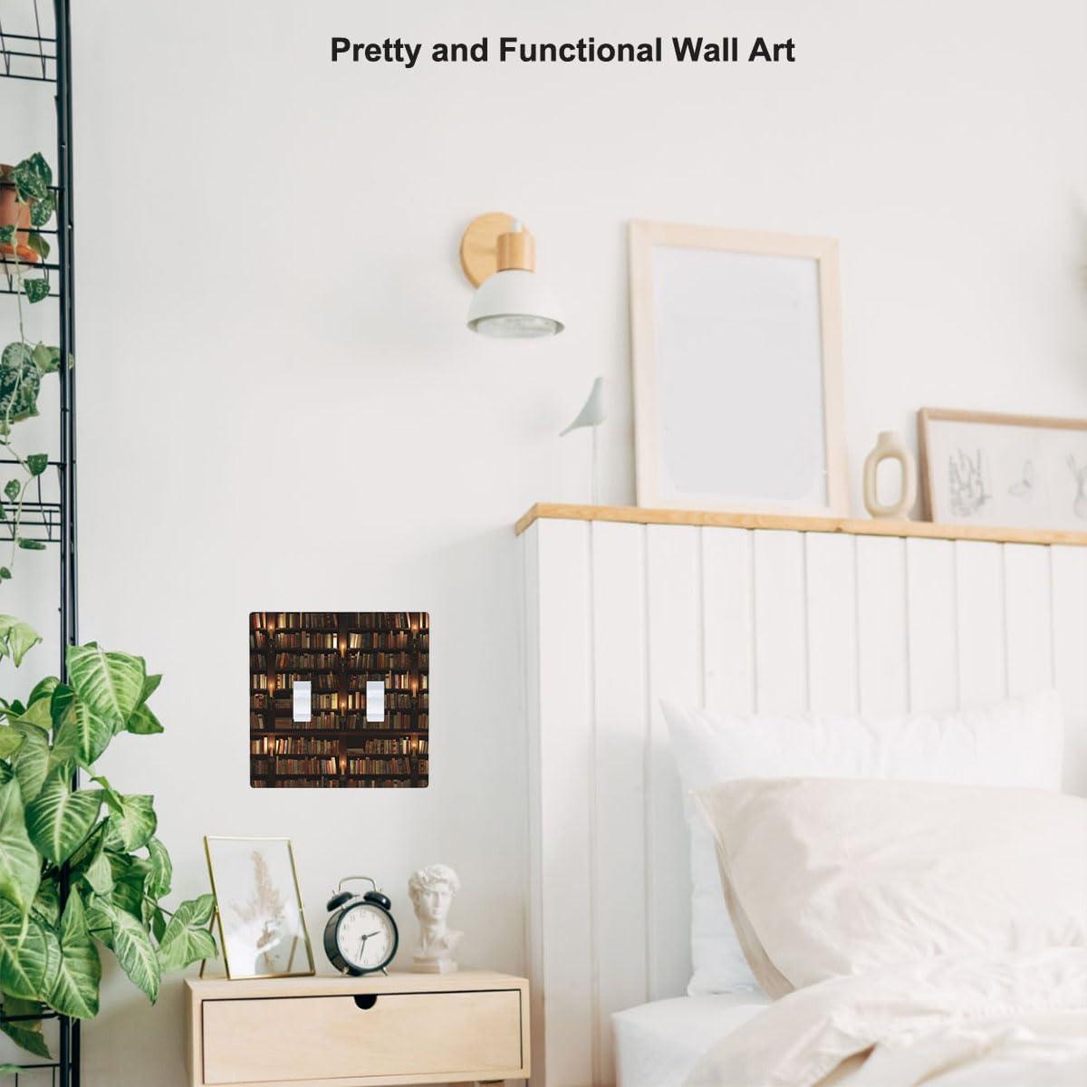 Placa de Pared Decorativa Doble Palanca Pznen Estante de Libros