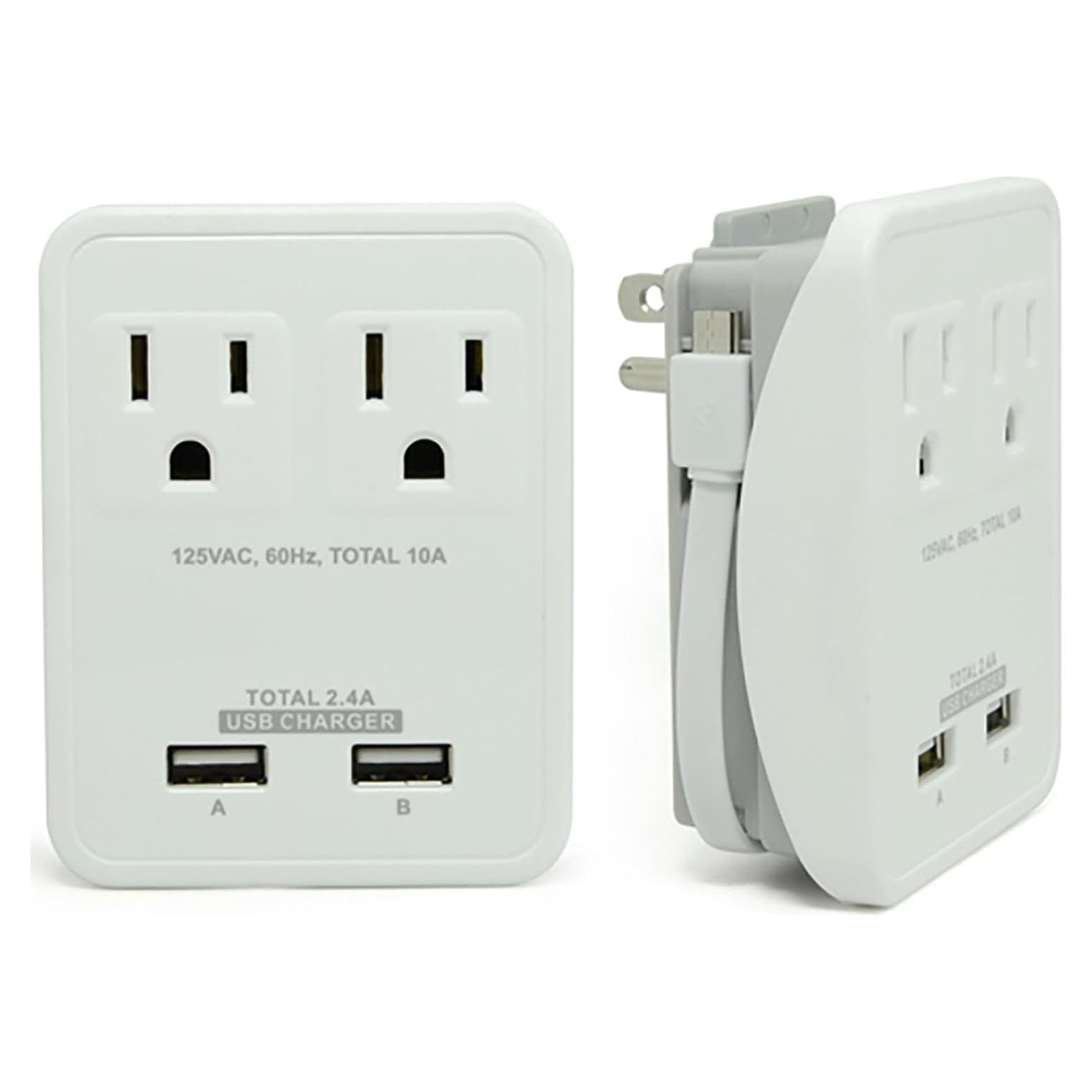Cargador de Pared RND 2 Puertos USB 2.4A Blanco