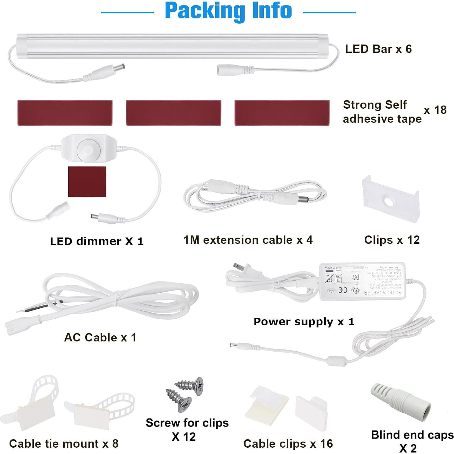 Kit de Iluminación LED Bajo Gabinete Litever 6 Barras 31W 3000K