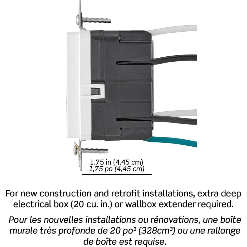 Cargador USB In-Wall GFCI Leviton 15A Blanco GUAC1-W