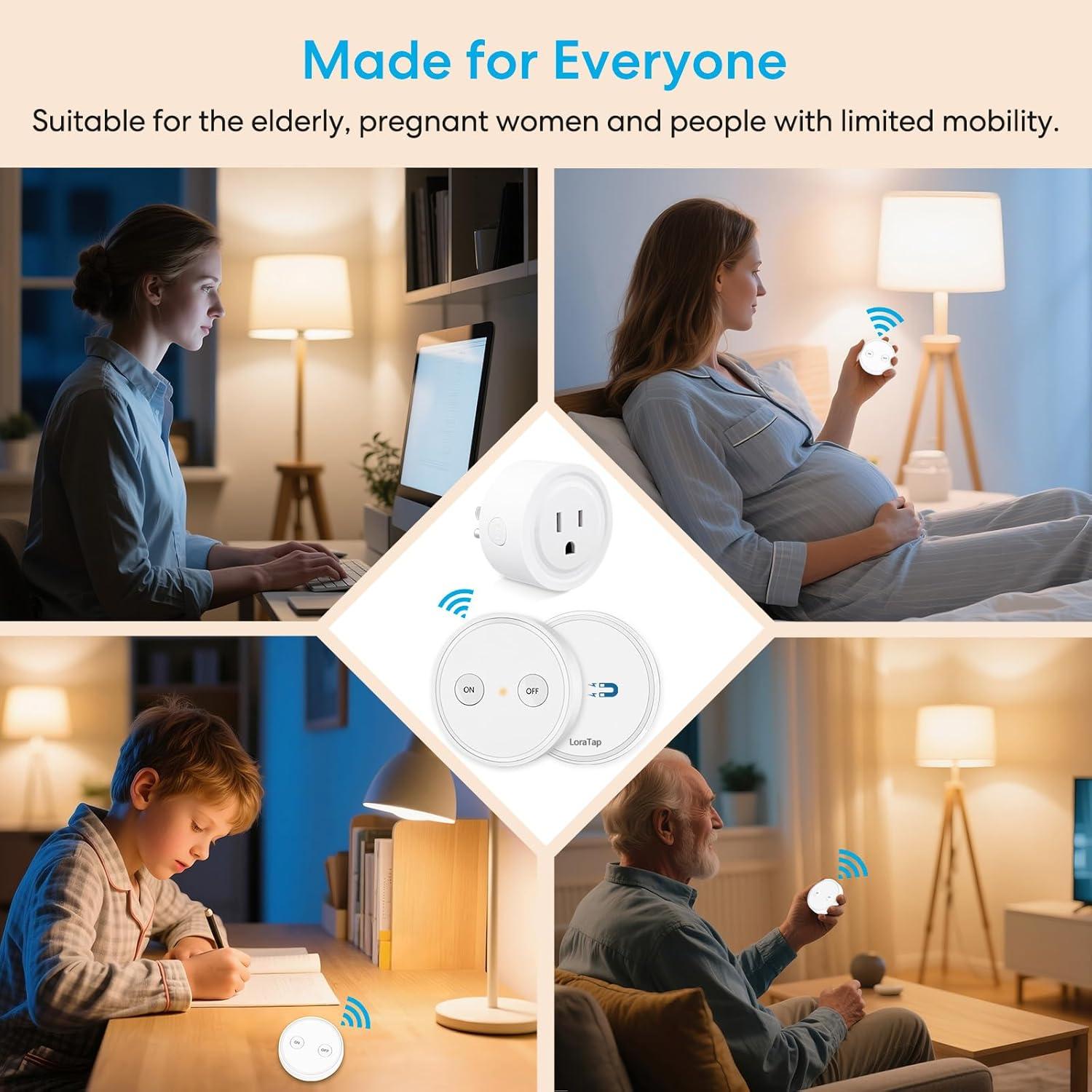 Adaptador de Enchufe Inalámbrico LoraTap con Control Remoto 10A