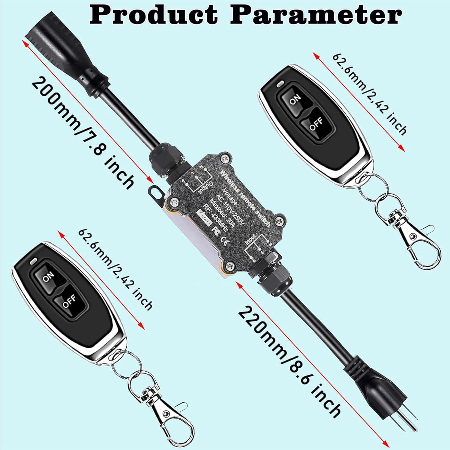 Interruptor Inalámbrico Impermeable AC110V/250V - Control Remoto RF